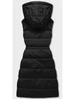 Černá dámská péřová vesta s kapucí (CAN-860) Černá dámská péřová vesta s kapucí (CAN-860)