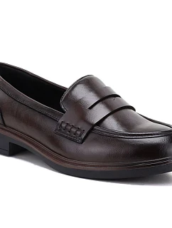 Kožené polobotky typu loafers „lords“ v hnědé barvě Vinceza 133119