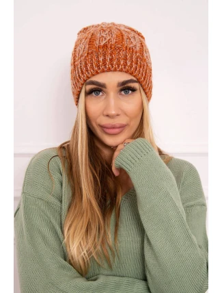 Fleecová čepice Melisa K241 oranžová+šedá Fleecová čepice Melisa K241 oranžová+šedá