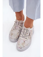 Semišové perforované dámské polobotky Vinceza 79603 šedé Semišové perforované dámské polobotky Vinceza 79603 šedé