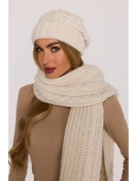 M897 Čepice z pleteného kabelu - ecru barva
