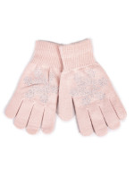 Dívčí pětiprsté rukavice Yoclub s tryskami RED-0216G-AA50-012 Pink