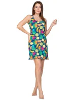 Dámská noční košile 390 modrá s potiskem ovoce - Regina