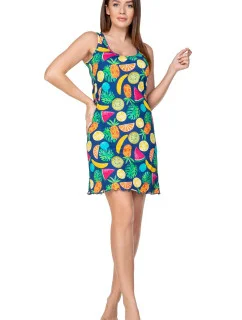 Dámská noční košile 390 modrá s potiskem ovoce - Regina