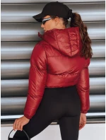 Dámská krátká zimní bunda s kapucí FashionStreet bordó TY5414