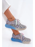 Dámské Kožené Polobotky Sneaker na Platformě Maciejka 06776A-06 Modré