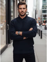 Pánský tmavě modrý svetr FashionStreet WX2257z Pánský tmavě modrý svetr FashionStreet WX2257z