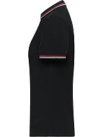 Daiber JN 1305 Dámské těžké piqué polo s proužky 02.1305 black/white/red
