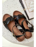 Kožené Sandály Na Jemném Podpatku Zazoo 40372 Černé Kožené Sandály Na Jemném Podpatku Zazoo 40372 Černé