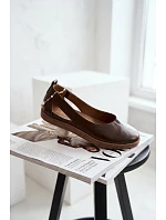 Kožené baleríny Barefoot Zazoo 10217 Čokoládové