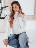 Dámský svetr s polovičním rolákem bílý FashionStreet MY2531