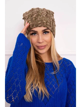 Fleecová čepice Roksana K209 cappucino+light khaki Fleecová čepice Roksana K209 cappucino+light khaki