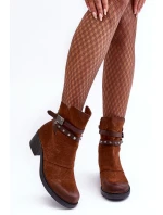 Ocieplané Botky Na Podpatku Camel Effie