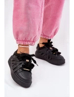 Ekokožené Sneakersy Na Platformě Černé Penolle Ekokožené Sneakersy Na Platformě Černé Penolle