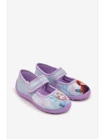 Balerínky Dětské Pantofle Zapínací Na Suchý Zip Ledové království Modré Olivessa