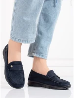 Jedinečné mokasíny Granatowy dámské bez podpatku Jedinečné mokasíny Granatowy dámské bez podpatku