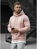 Pánská růžová mikina s kapucí FashionStreet BX4845