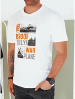 Pánské bílé tričko s potiskem FashionStreet RX5451