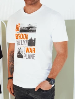 Pánské bílé tričko s potiskem FashionStreet RX5451