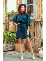 SOFIA - Dámské motýlkové šaty v lahvově zelené barvě 287-2 SOFIA - Dámské motýlkové šaty v lahvově zelené barvě 287-2