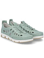 Dámská kožená prolamovaná zelená polobotka Rieker 49956-52