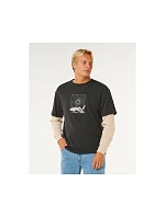Pánské tričko RIP CURL Inner Visions Smashed L/S Tee, černé Pánské tričko RIP CURL Inner Visions Smashed L/S Tee, černé