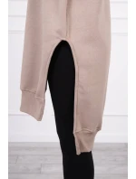 Zateplená mikina s bočními rozparky béžová Zateplená mikina s bočními rozparky béžová