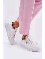 Dámské Sportovní Boty Na Platformě Z Eko Kůže Panther Bílé Velionna