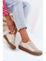 Dámské Kožené Tenisky Zazoo N1220 Béžové