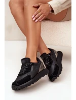 Kožené Dámské Tenisky Big Star OO274562 Hi-Poly System Černé