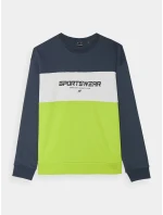 Chlapecká tepláková mikina bez zapínání a bez kapuce 4F - žlutá