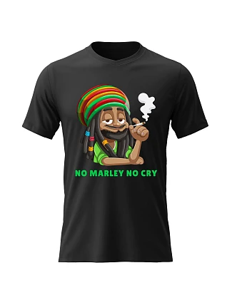 Dámské bavlněné tričko s potiskem - BOB MARLEY - černé Dámské bavlněné tričko s potiskem - BOB MARLEY - černé