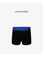 Pánské boxerky ATLANTIC PREMIUM s mikromodal - černé/modré Pánské boxerky ATLANTIC PREMIUM s mikromodal - černé/modré