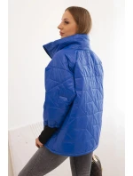 Dámská prošívaná bunda s krátkým střihem a stojáčkem chabrová