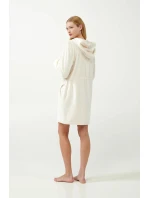 Dámský fleecový župan na zip 21360 Ecru - Vamp