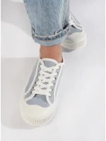 Zajímavé modré  tenisky dámské bez podpatku