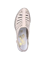 Kožené sandály na podpatku Rieker W RKR49B beige