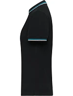 Daiber JN 1305 Dámské těžké piqué polo s proužky 02.1305 black/white/turquoise