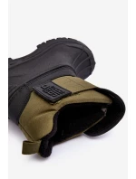 Dětské sněhule s rázovou podšívkou zateplené Khaki Big Star MM374123 Dětské sněhule s rázovou podšívkou zateplené Khaki Big Star MM374123