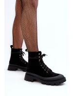 Botky Trapery Dámské Šněrovací Černé Gordts