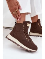 Zateplené dámské trapery na platformě hnědé Marivira Zateplené dámské trapery na platformě hnědé Marivira