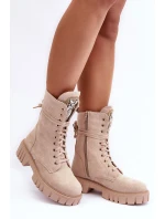 kožené workery s bižuterní ozdobou Bežové Marx kožené workery s bižuterní ozdobou Bežové Marx