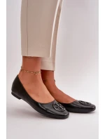 Dámské baleríny s ozdobou z eko kůže černé Rhodike Dámské baleríny s ozdobou z eko kůže černé Rhodike