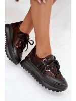 Kožené dámské tenisky na platformě Maciejka 06562-25 čokoládové