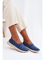 Otevřené lehké dámské mokasiny Sergio Leone MK099H modré