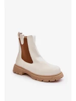 Dámské Chelsea kozačky na zip, White Ramhel Dámské Chelsea kozačky na zip, White Ramhel