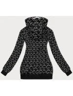 Černá sportovní mikina s kapucí a se vzorem vlaštovek (2309) Černá sportovní mikina s kapucí a se vzorem vlaštovek (2309)