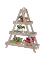 DŘEVĚNÝ SKLÁDACÍ KVĚTINOVÝ ZÁHON 3 POLICE