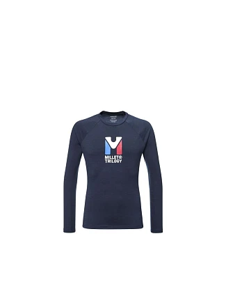 Pánské tričko MILLET Trilogy Wool Ts Ls M, tmavě modré