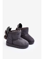 Dívčí Oceněné Sněhové Boty S Kokardami Šedá Meriva Dívčí Oceněné Sněhové Boty S Kokardami Šedá Meriva